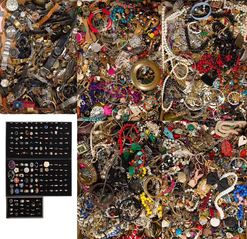 Lot 344: Costume Jewelry, Ring and Wristwatch Assortment