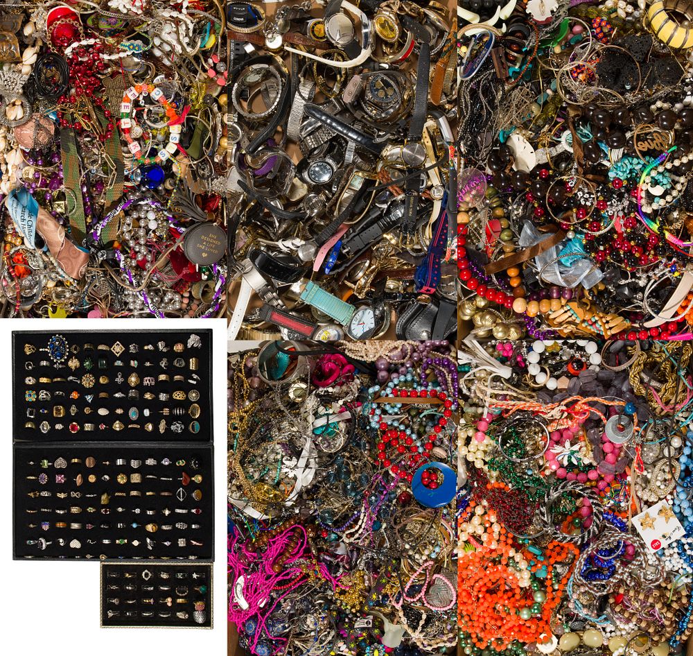 Lot 345: Costume Jewelry, Ring and Wristwatch Assortment