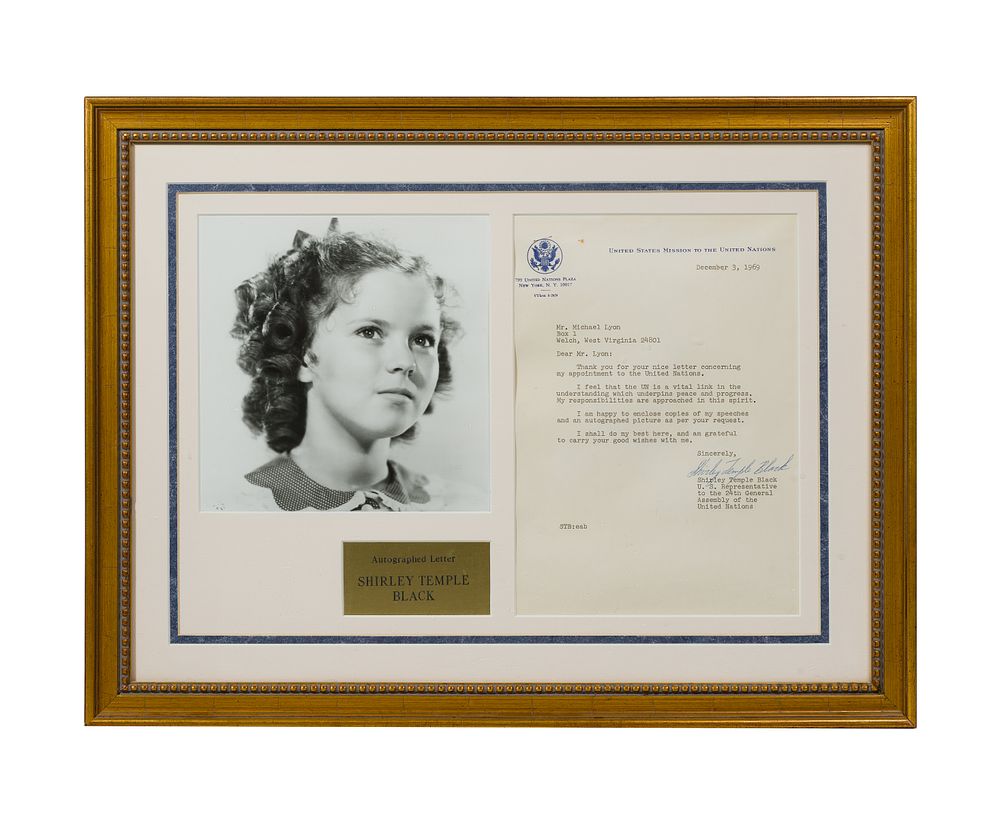 Lot 380: Shirley Temple Black Signed Letter
