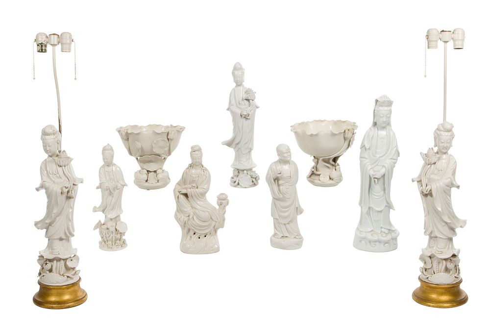 Lot 391: Chinese Blanc De Chine Porcelain Figurine Assortment