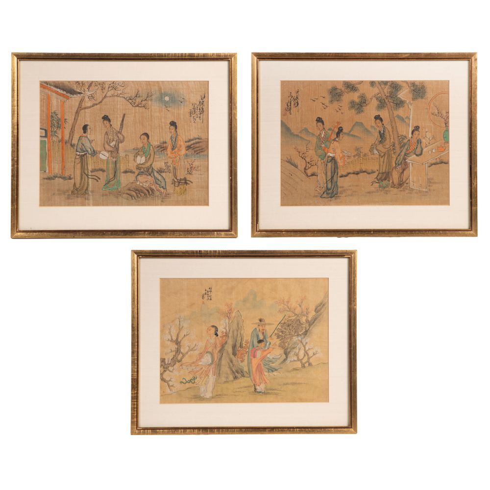 Lot 401: Chinese Watercolors on Silk