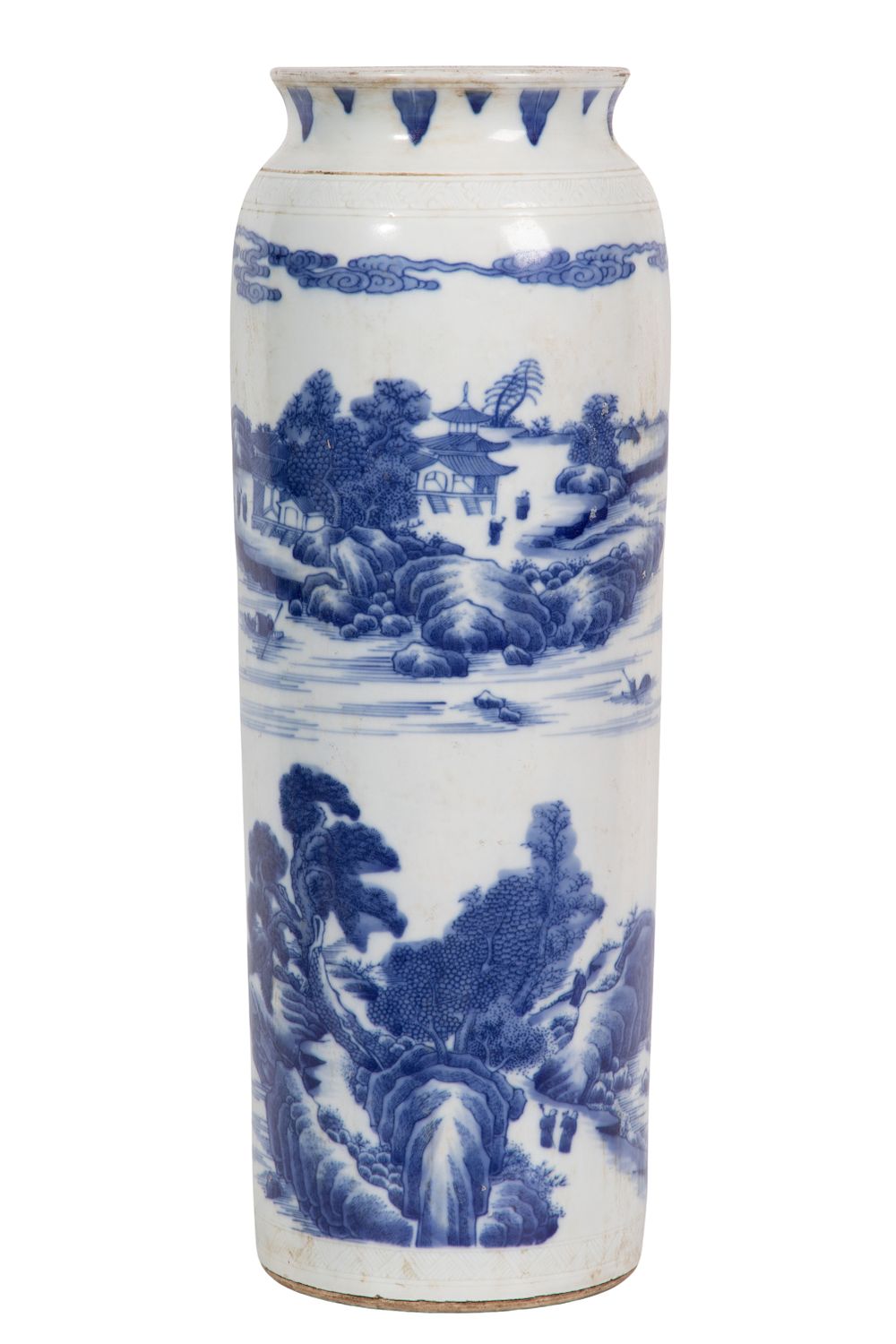 Lot 405: Chinese Blue and White Porcelain Sleeve Vase