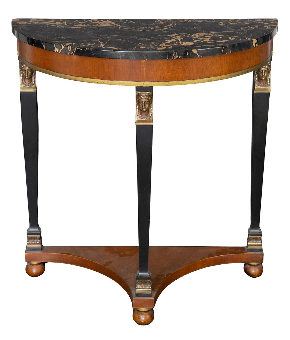 Lot 422: Demilune Marble Top Table