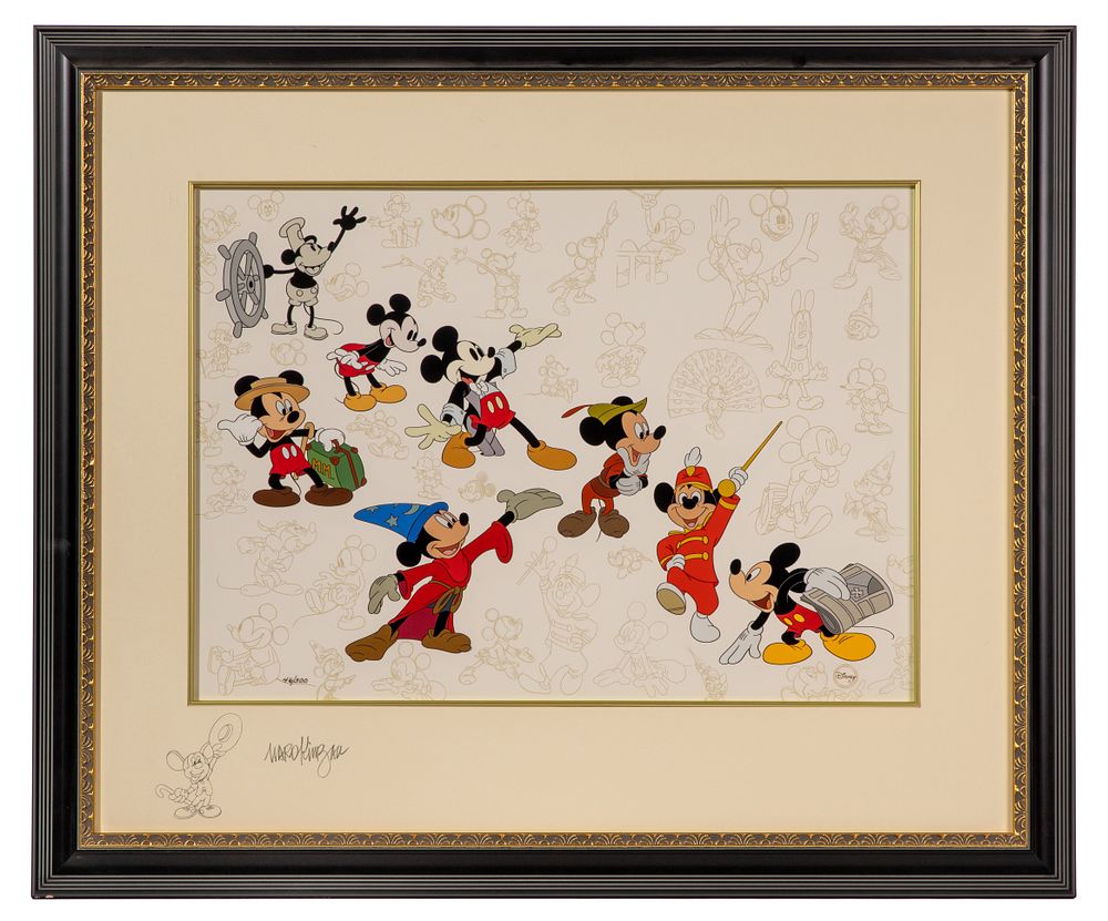 Disney - Disney 'Mickey's Milestones' Hand Painted Cel Set-Up 
1998, pencil signed by Ward Kimball 