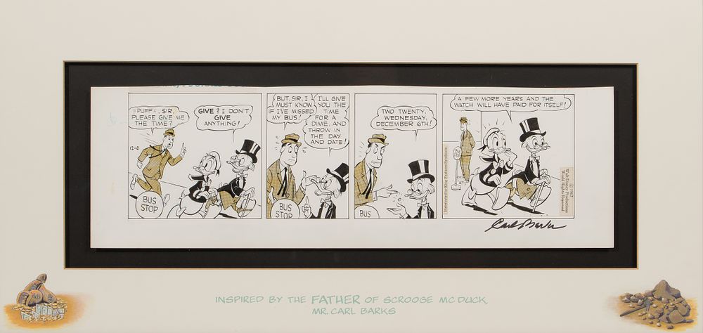 Disney - Carl Barks (American, 1901-2000) Original Comic Strip Art 
1967, ink signed lower right 