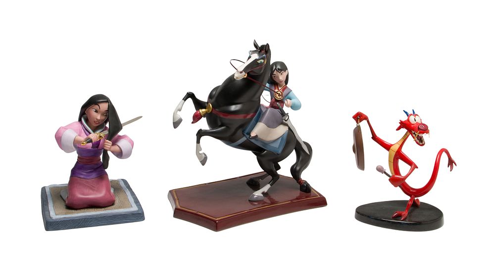 Disney - Disney Classics Collection 'Mulan' Figurine Assortment 
(3) porcelain items including 