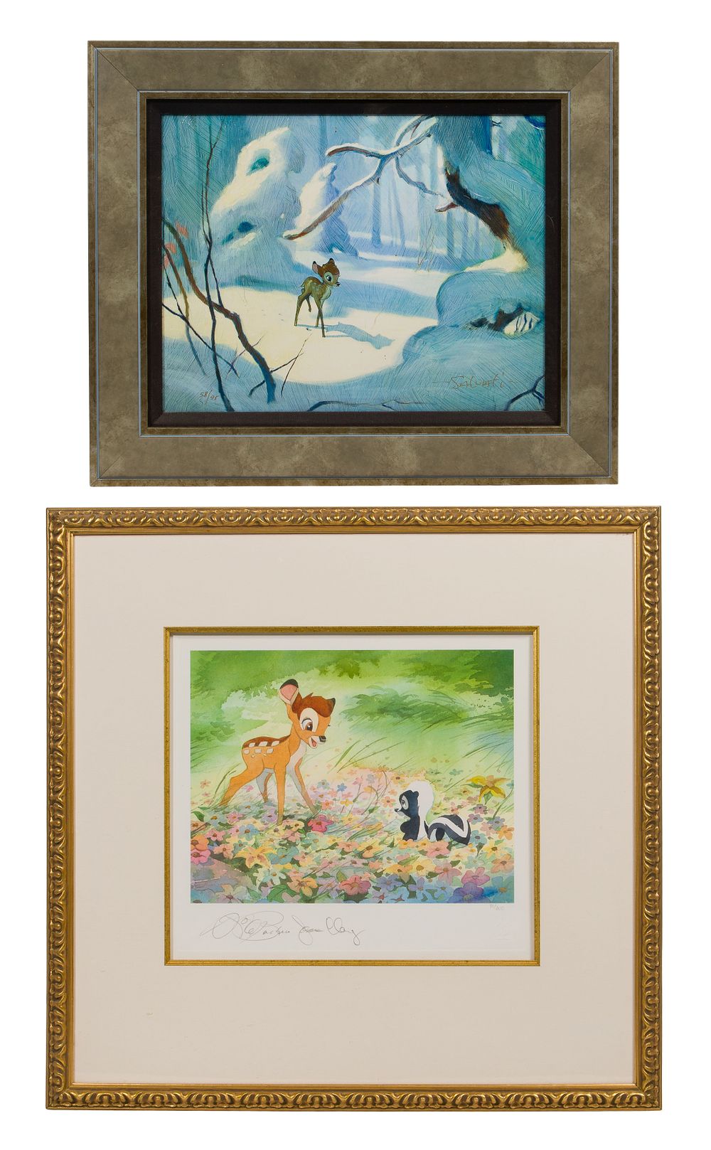 Disney - Disney 'Bambi' Giclees on Canvas and Paper 
(2) items including a canvas, 2004 'Bambi' 