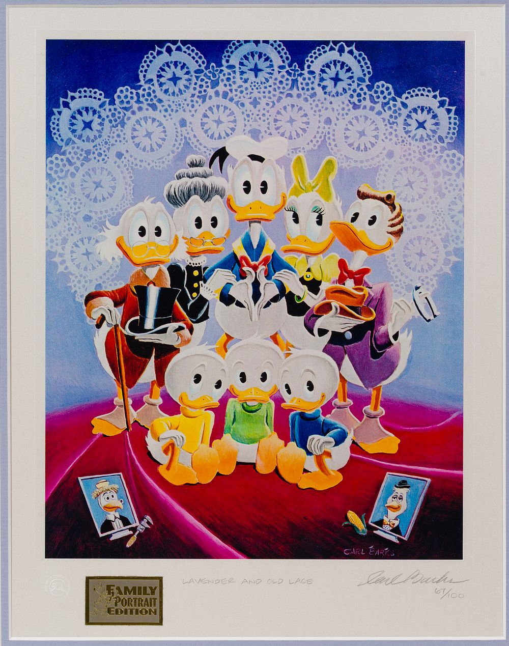 Disney - Carl Barks (American, 1901-2000) 'Lavender and Old Lace' Miniature Lithograph 
Undated 