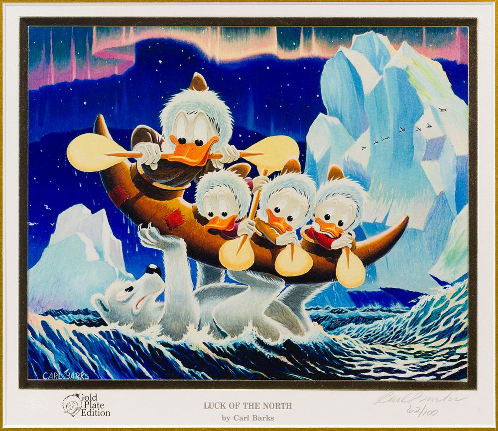 Disney - Carl Barks (American, 1901-2000) 'Luck of the North' Lithograph 
Undated, pencil signed 