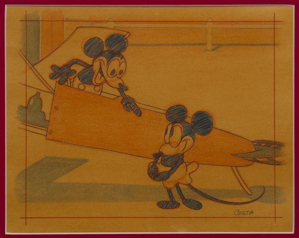 Disney - Costa Alavezos (20th Century) 'Plane Crazy' Drawing 
An undated original drawing of 