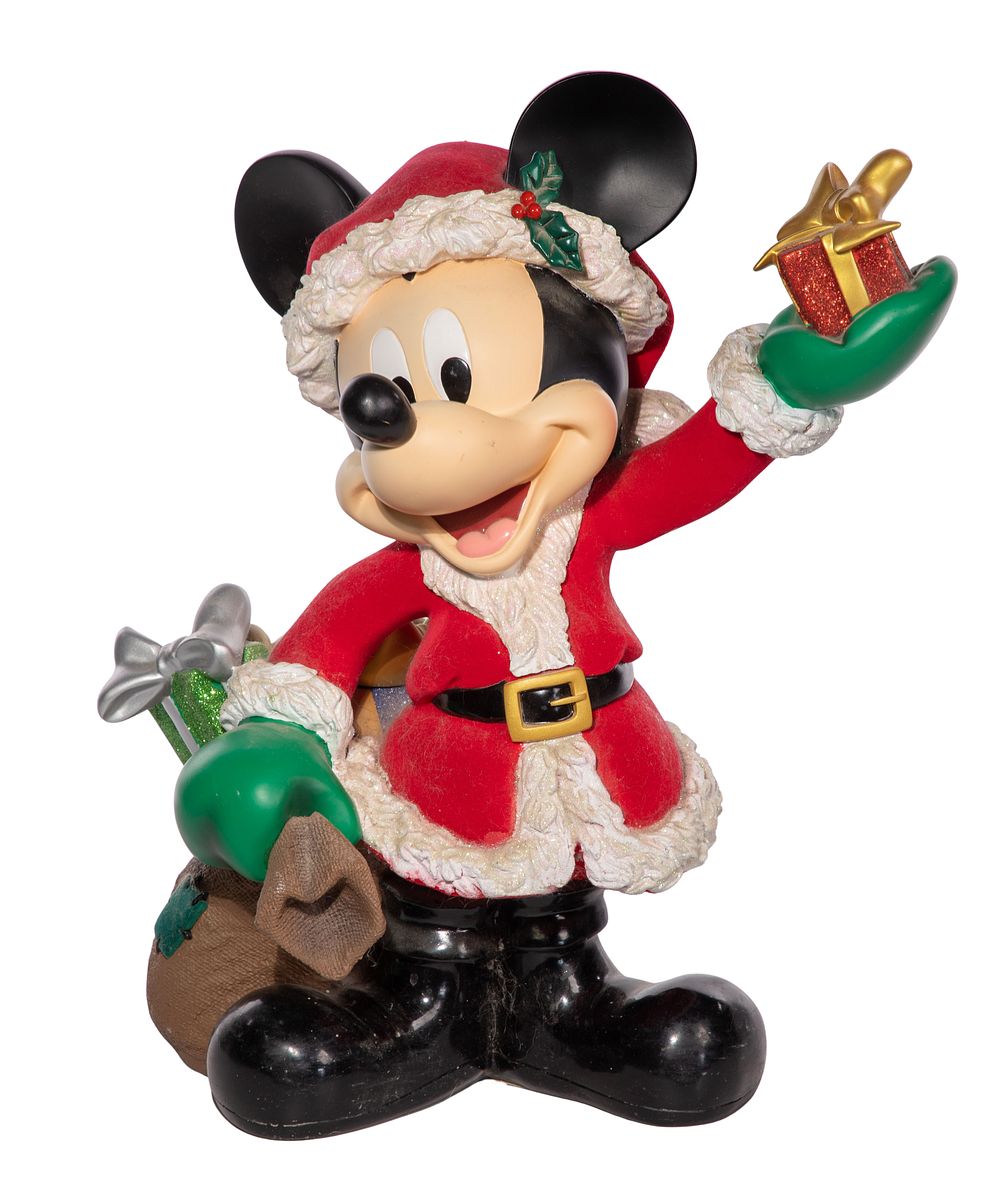 Disney - Costa Alavezos (American, 20th Century) 'Santa Mickey' Statuette 
c.1990s, resin having 