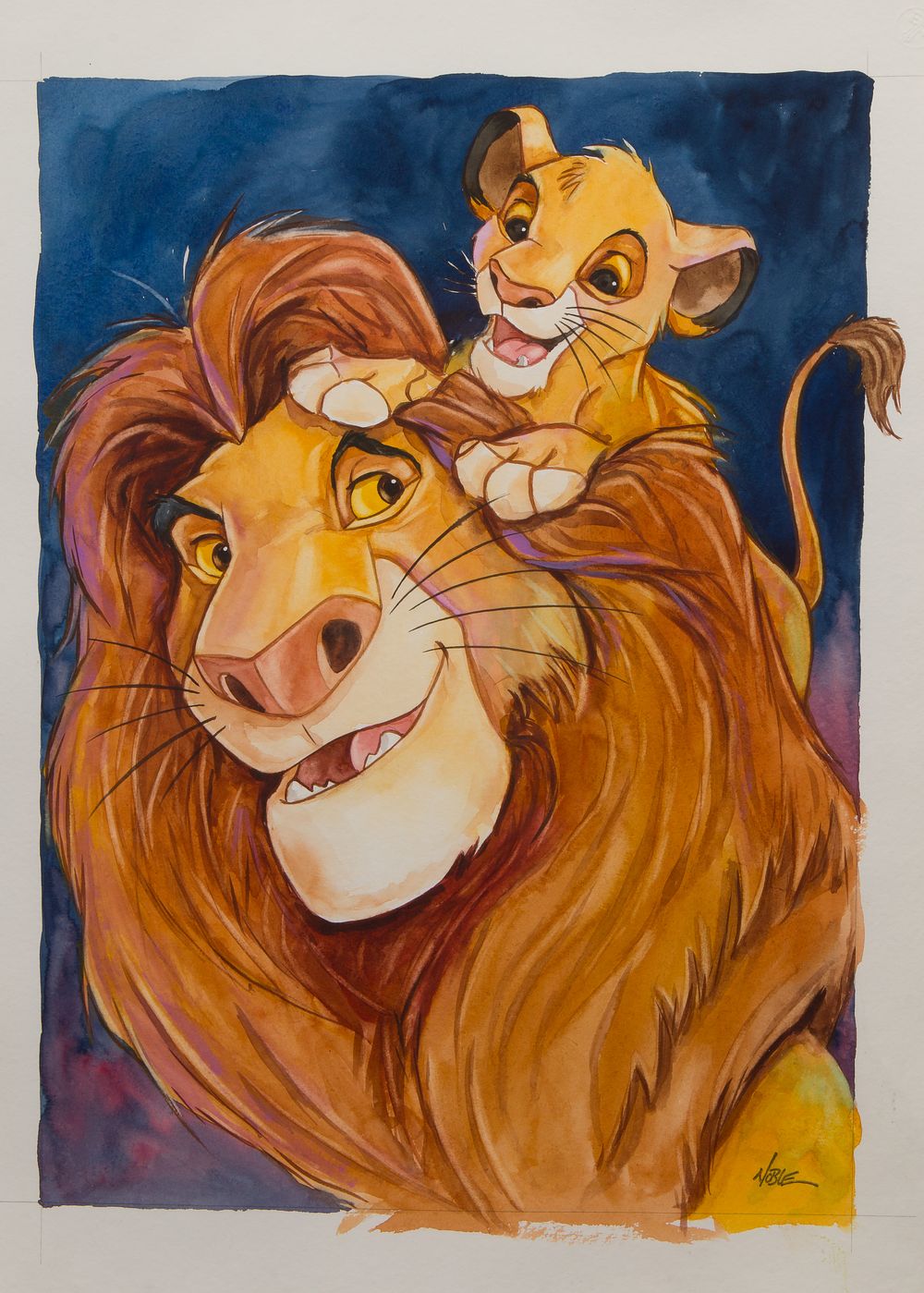 Disney - Randy Noble (American, 20th Century) 'Fathers Pride' Watercolor on Paper 
2012, signed 