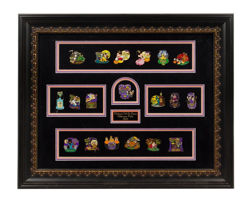 Lot 162: Disney 'Mickey's Not So Scary' Framed Pin Collection