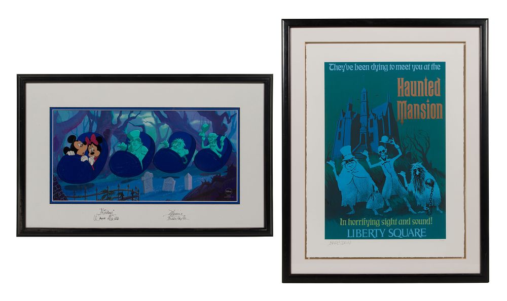 Lot 169: Disney 'The Haunted Mansion' Sericel and Paper Giclee