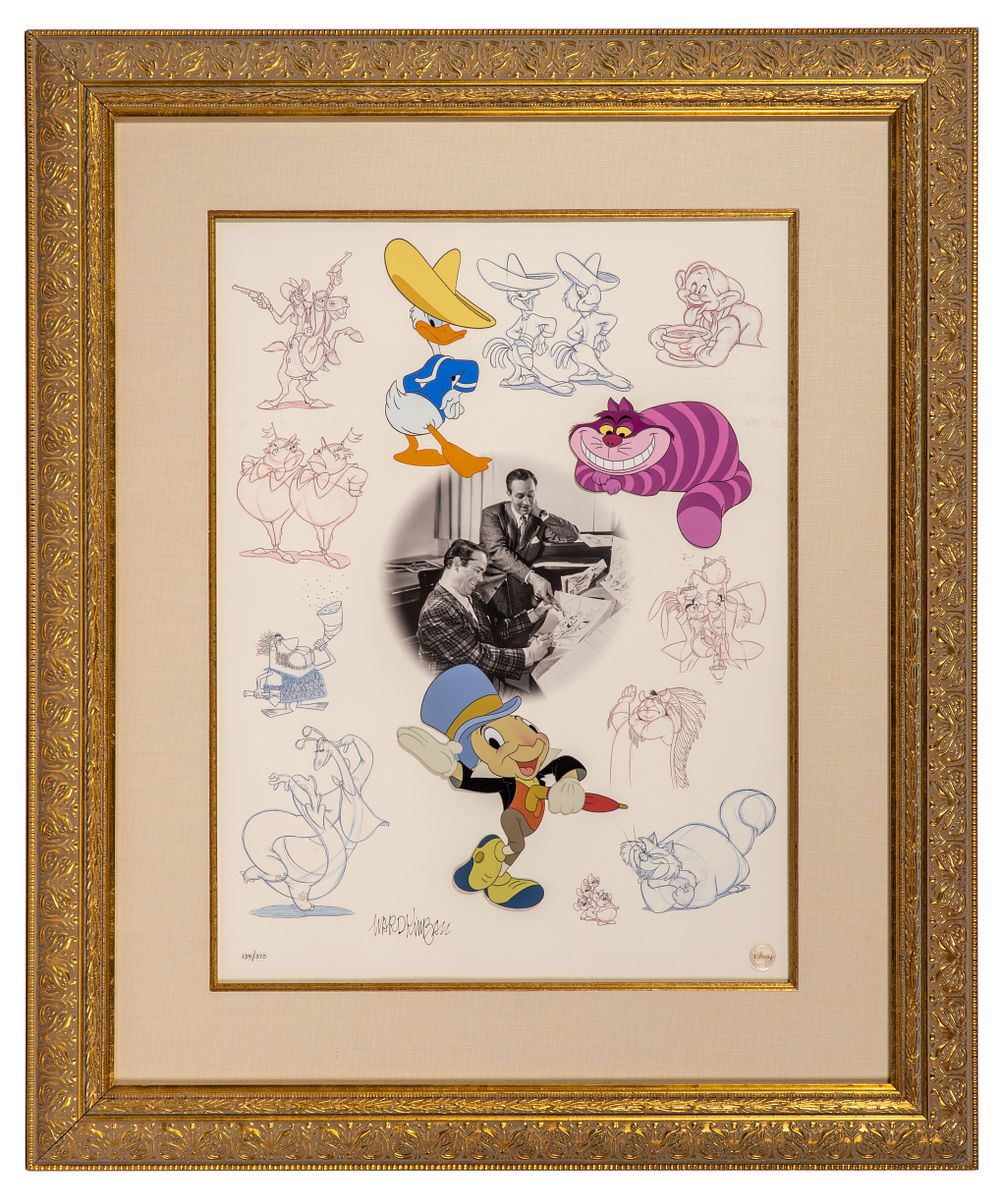 Lot 247: Disney 'Celebrating Ward Kimball' Signed Hand Painted Cel Set-Up