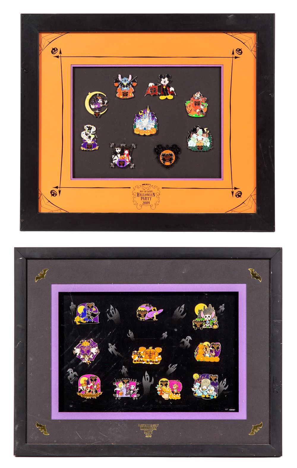 Lot 253: Disney 'Mickey's Not So Scary Halloween Party' Framed Pin Sets