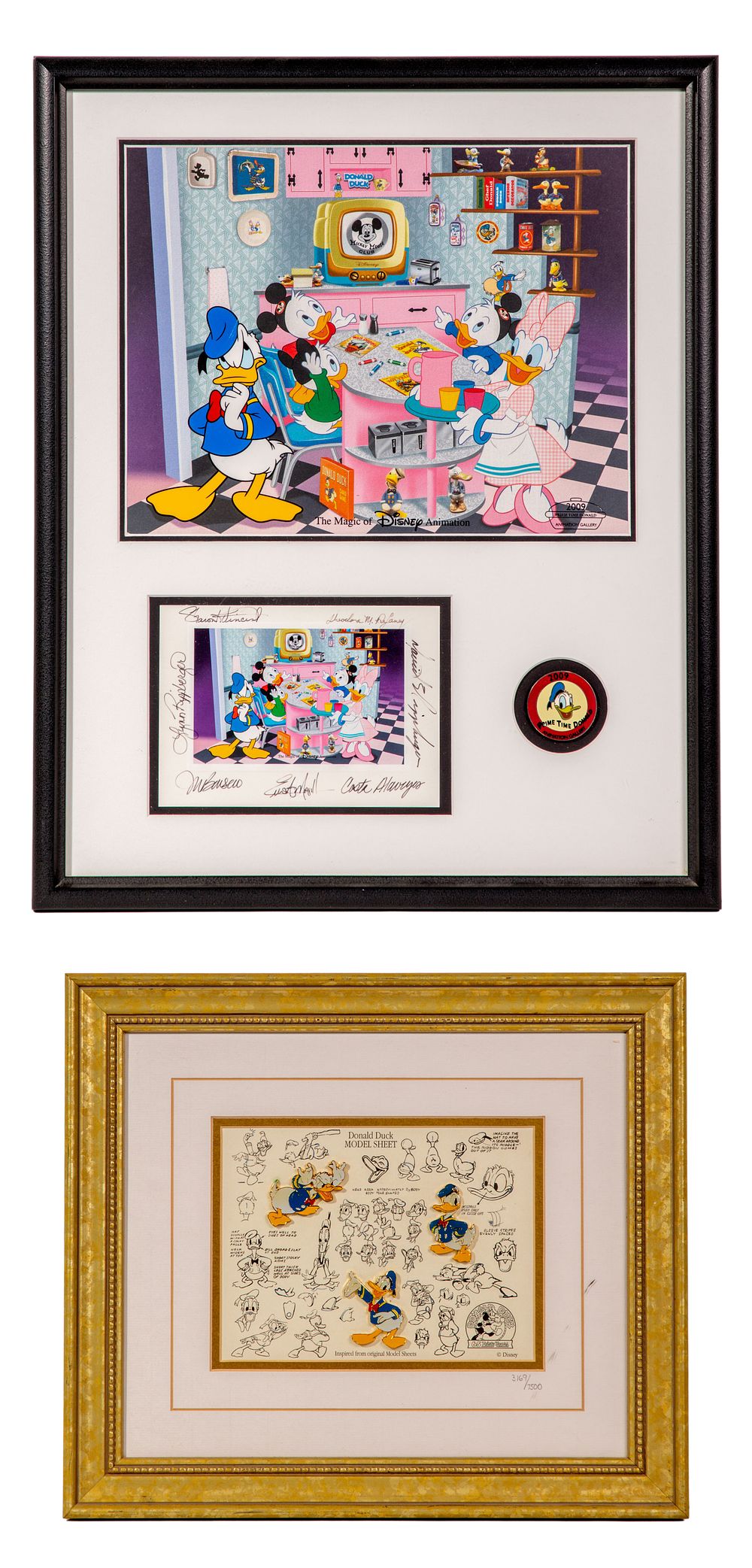 Lot 315: Disney Donald Duck Framed Pin Sets