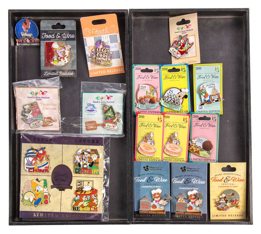 Lot 341: Disney Food and Wine Pin Assortment