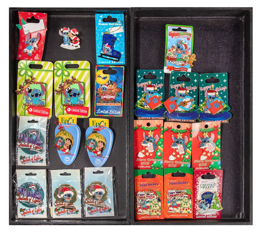 Lot 370: Disney 'Lilo and Stitch' Christmas Pin Assortment