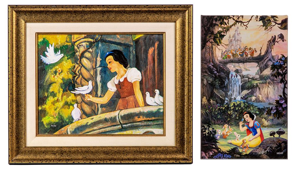 Lot 420: Disney 'Snow White' Giclees on Canvas