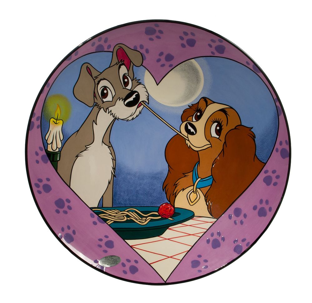 Lot 442: Elisabete Gomes 'Lady and The Tramp' Ceramic Charger