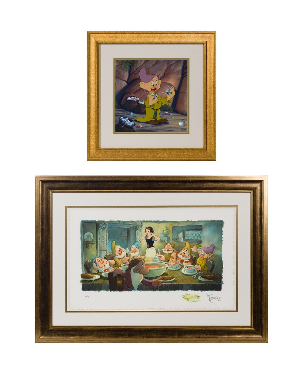 Lot 473: Disney 'Snow White and the Seven Dwarfs' Sericel and Giclee on Paper