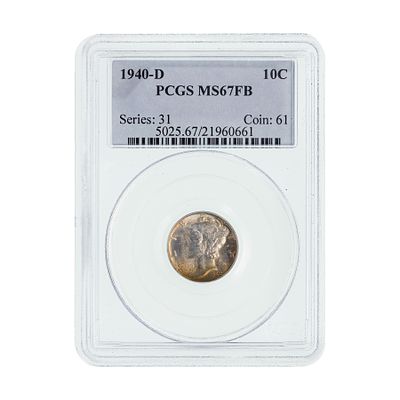United States Mint - 1940-D 10c MS-67 FB PCGS Property from: an Estate, Galena, Illinois Category: