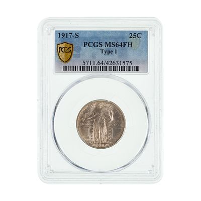 United States Mint - 1917-S 25c Type 1 MS-64 FH PCGS Property from: an Estate, Galena, Illinois
