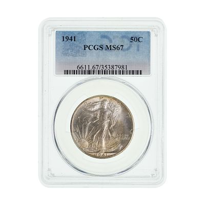 United States Mint - 1941 50c MS-67 PCGS Property from: an Estate, Galena, Illinois Category: Half