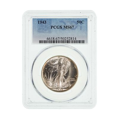 United States Mint - 1943 50c MS-67 PCGS Property from: an Estate, Galena, Illinois Category: Half