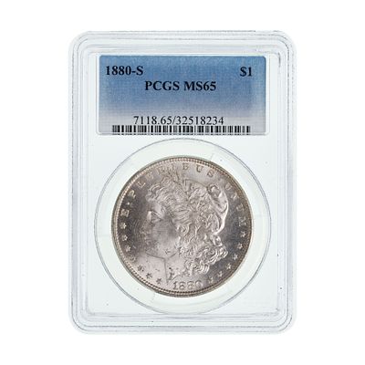 United States Mint - 1880-S $1 MS-65 PCGS Property from: an Estate, Galena, Illinois Category: