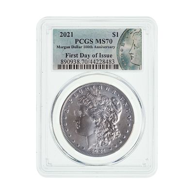United States Mint - 2021 $1 Morgan MS-70 PCGS First day of issue Property from: an Estate, Galena