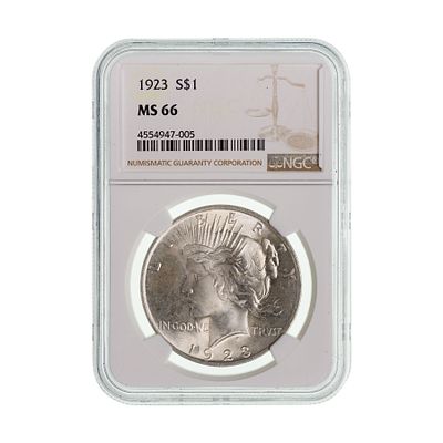 United States Mint - 1923 $1 MS-66 NGC Property from: an Estate, Galena, Illinois Category: