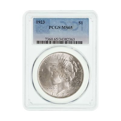 United States Mint - 1923 $1 MS-65 PCGS Property from: an Estate, Galena, Illinois Category: