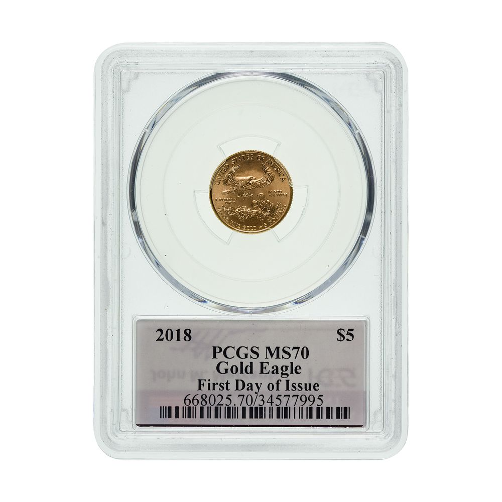 Lot 264: 2018 $5 Gold Eagle MS-70