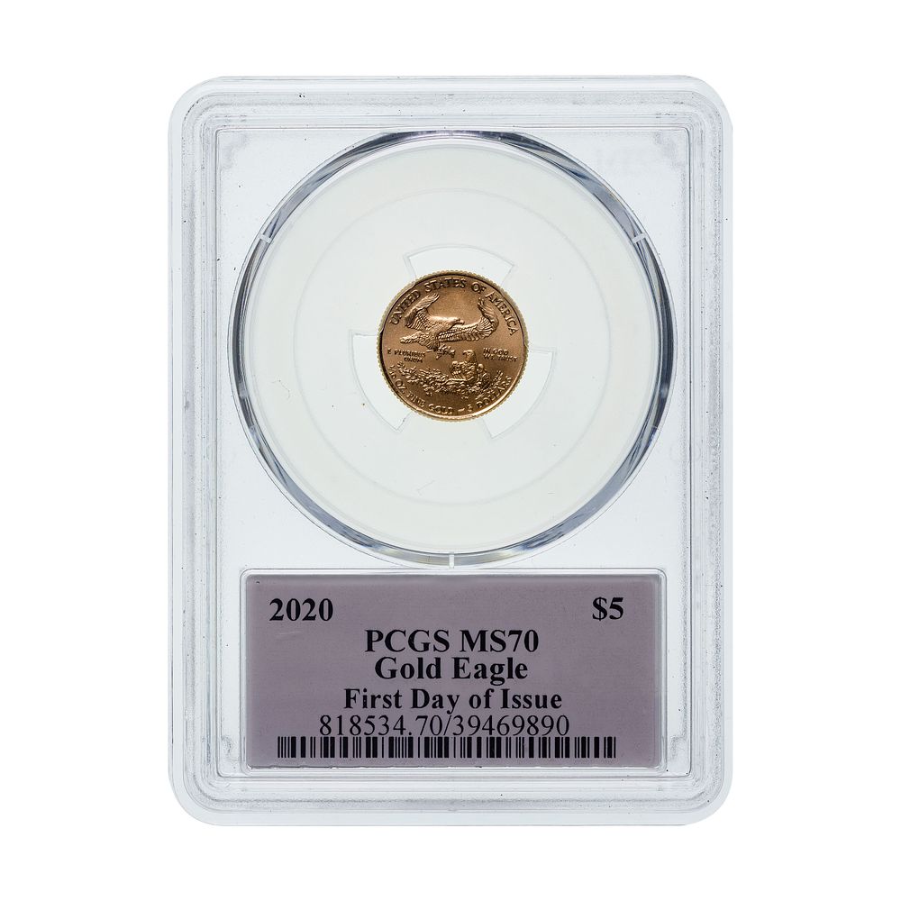 Lot 267: 2020 $5 Gold Eagle MS-70
