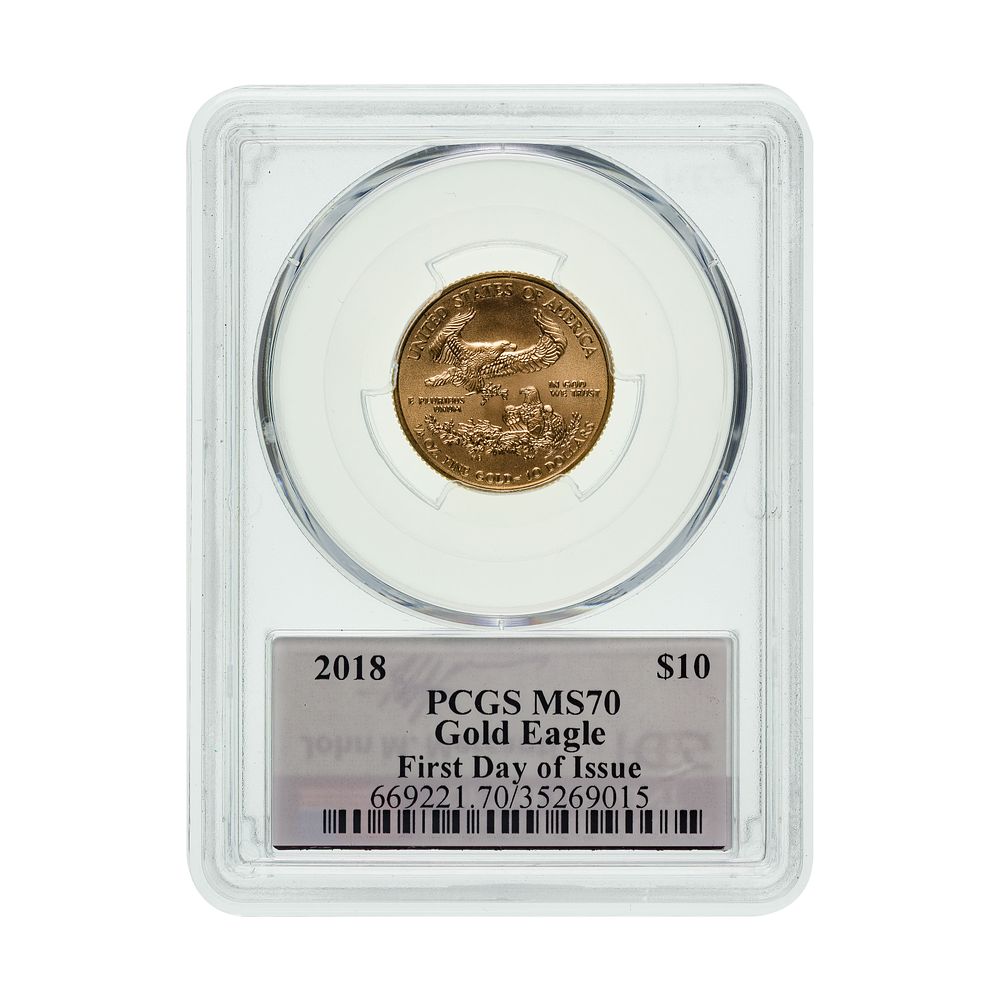 Lot 270: 2018 $10 Gold Eagle MS-70 PCGS