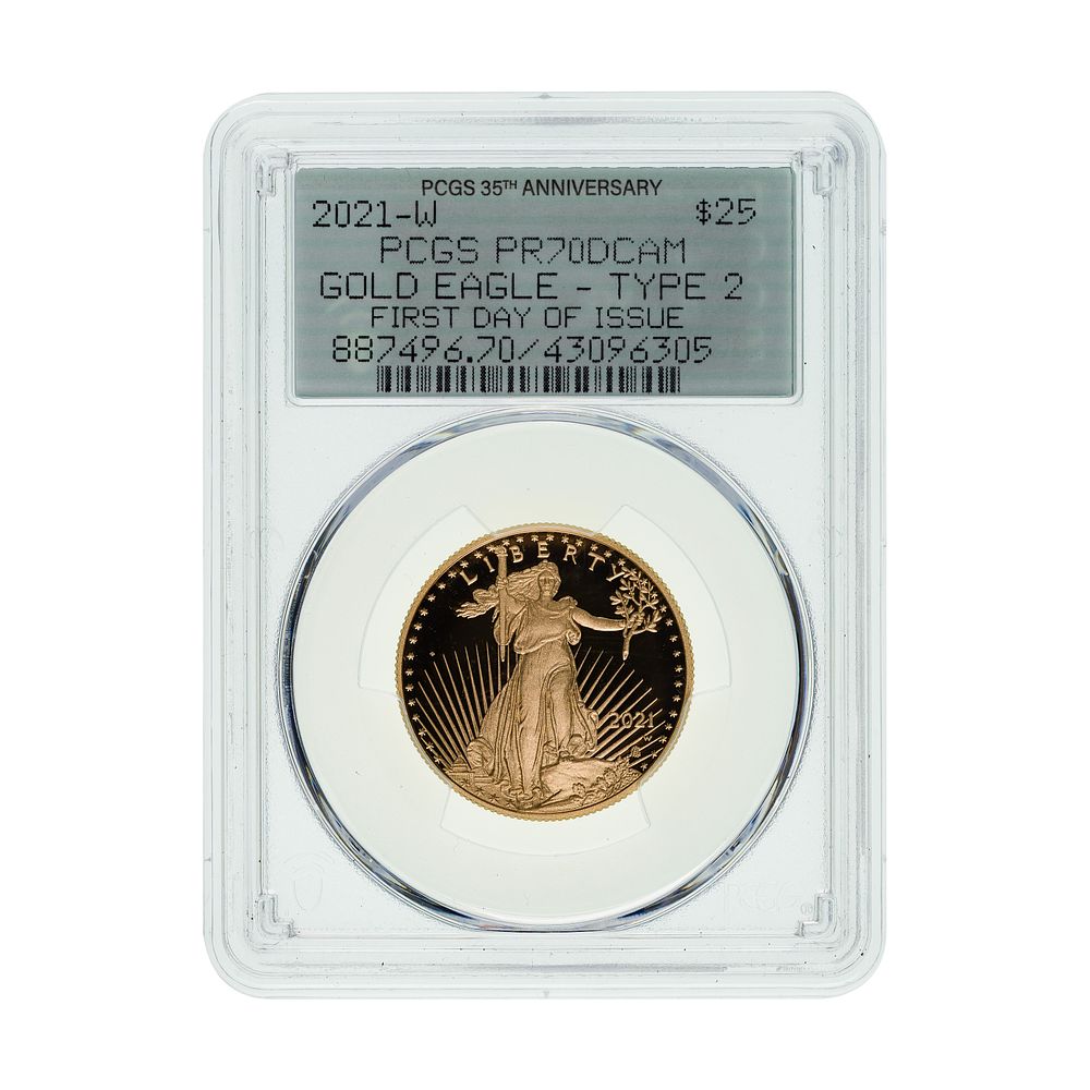Lot 277: 2021-W $25 Gold Eagle Type 2 PR-70 DCAM PCGS