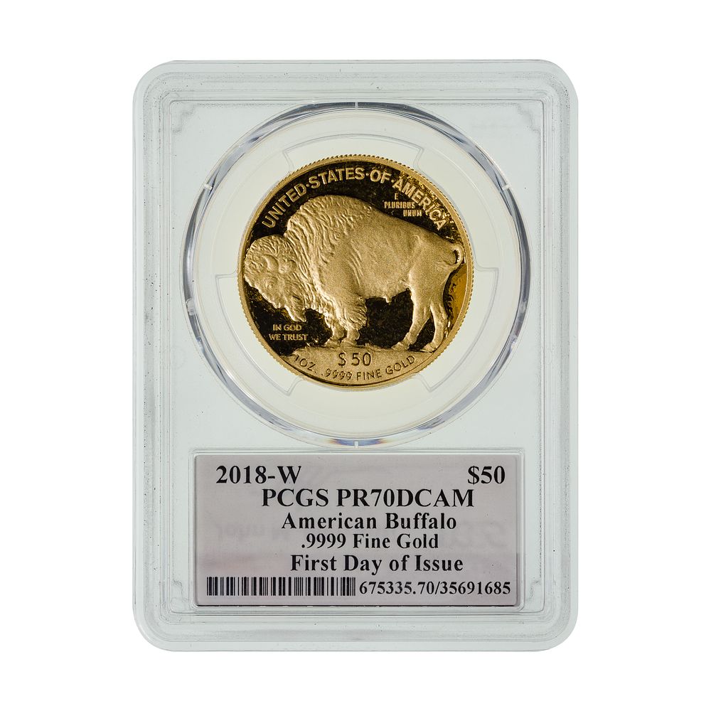 Lot 285: 2018-W $50 Gold Buffalo PR-70 DCAM PCGS