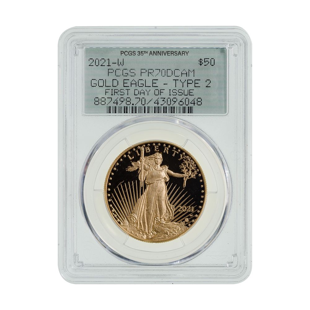Lot 292: 2021-W $50 Gold Eagle Type 2 PR-70 DCAM PCGS