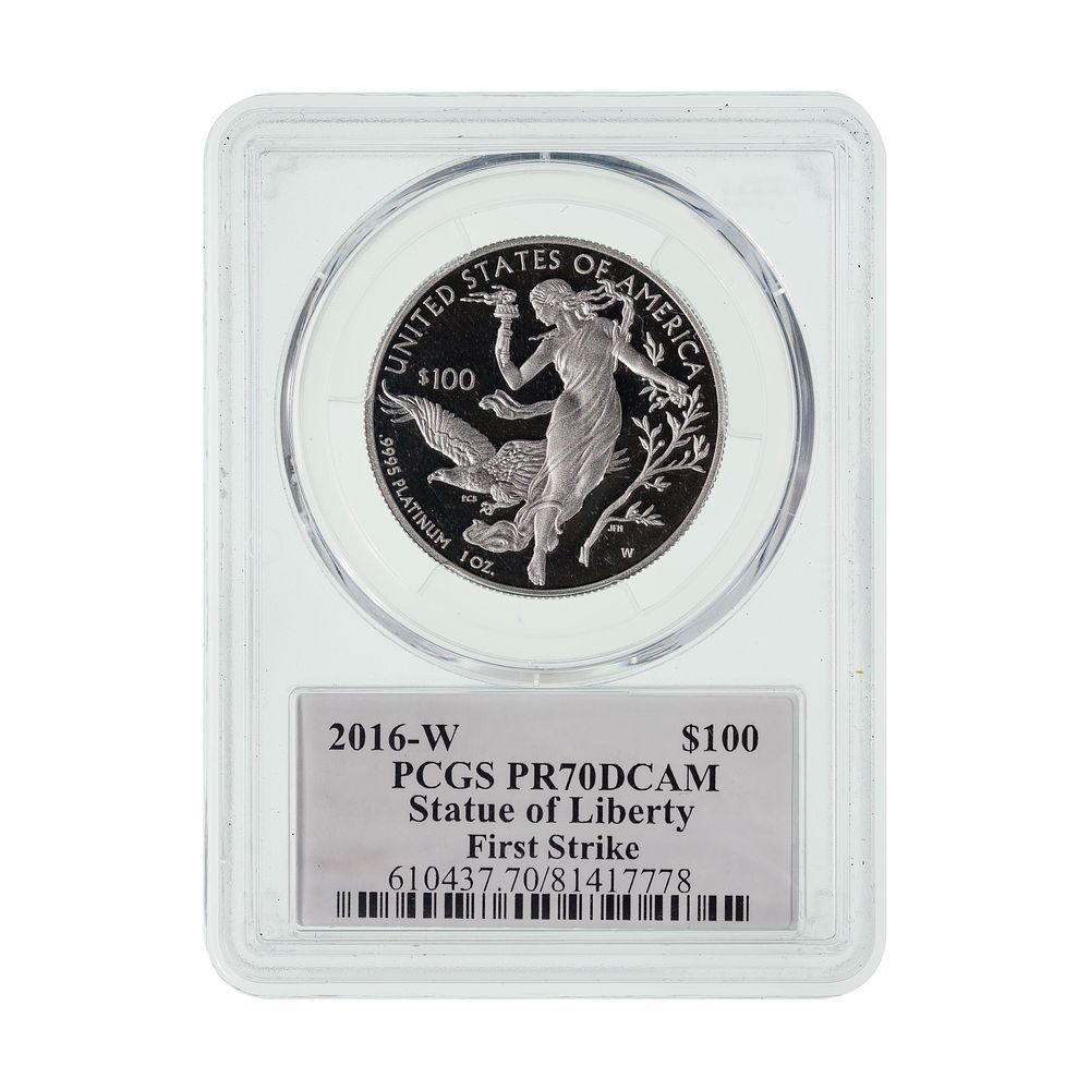 Lot 295: 2016-W $100 Platinum Statue of Liberty PR-70 DCAM PCGS