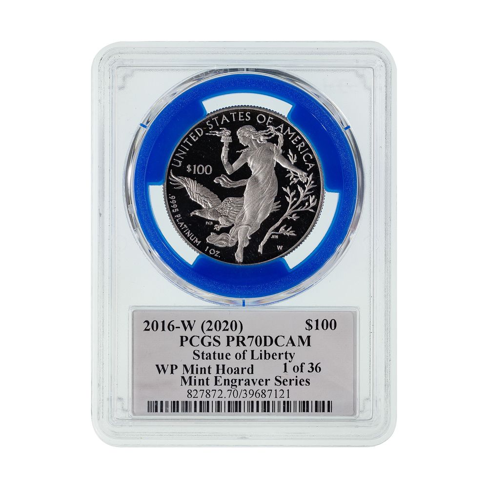 Lot 296: 2016-W (2020) $100 Platinum Statue of Liberty PR-70 DCAM PCGS