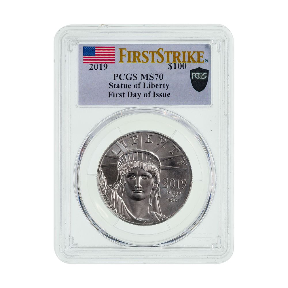Lot 297: 2019 $100 Platinum Statue of Liberty MS-70 PCGS