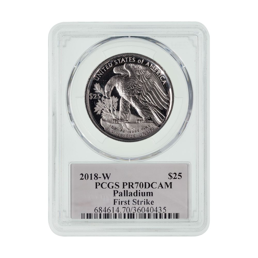 Lot 301: 2018-W $25 Palladium Eagle PR-70 DCAM PCGS