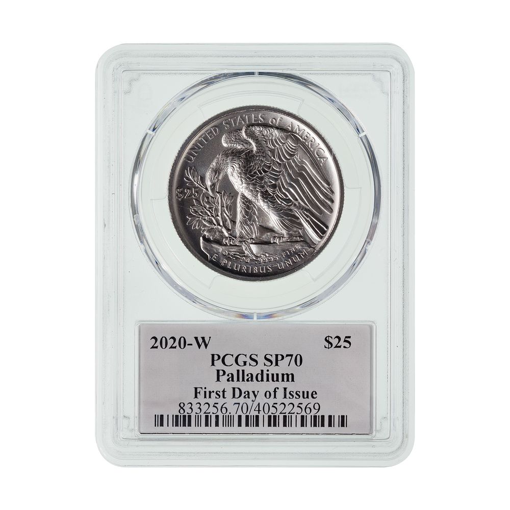 Lot 304: 2020-W $25 Palladium Eagle SP-70 PCGS