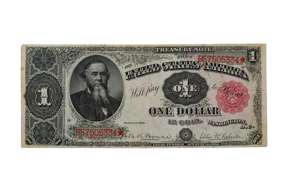 Lot 320: 1891 $1 Large-Size Treasury Note VF+