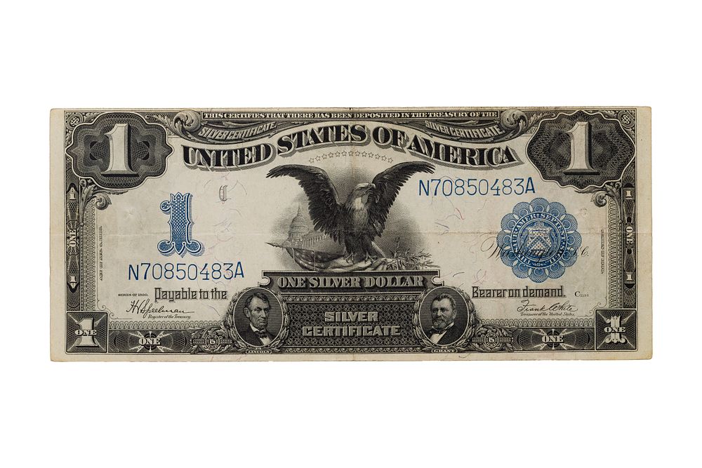Lot 321: 1899 $1 Large-Size 'Black Eagle' Silver Certificate VF+
