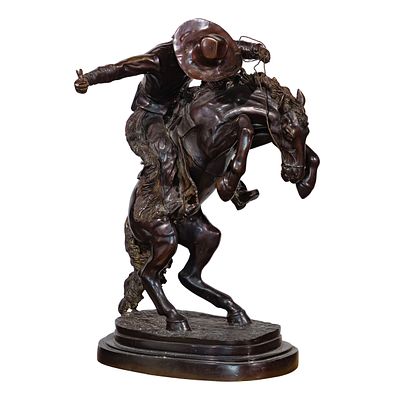 Frederic Remington - After Frederic Remington (American, 1861-1909) 'Doncha' Bronze Sculpture 