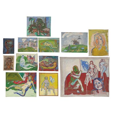 Abbott Pattison - Abbott Pattison (American, 1916-1999) Oil Painting Assortment (11) total items 
