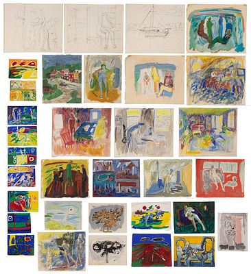 Abbott Pattison - Abbott Pattison (American, 1916-1999) Paintings on Paper (32) total items 